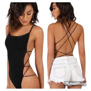 Open back body suit